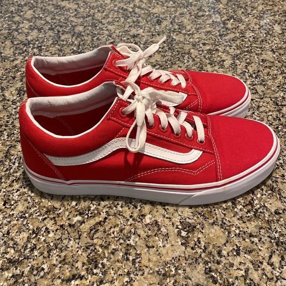 Old Skool Vans Canvas, in Red size Womens 9, Mens 7.5 - Picture 2 of 7